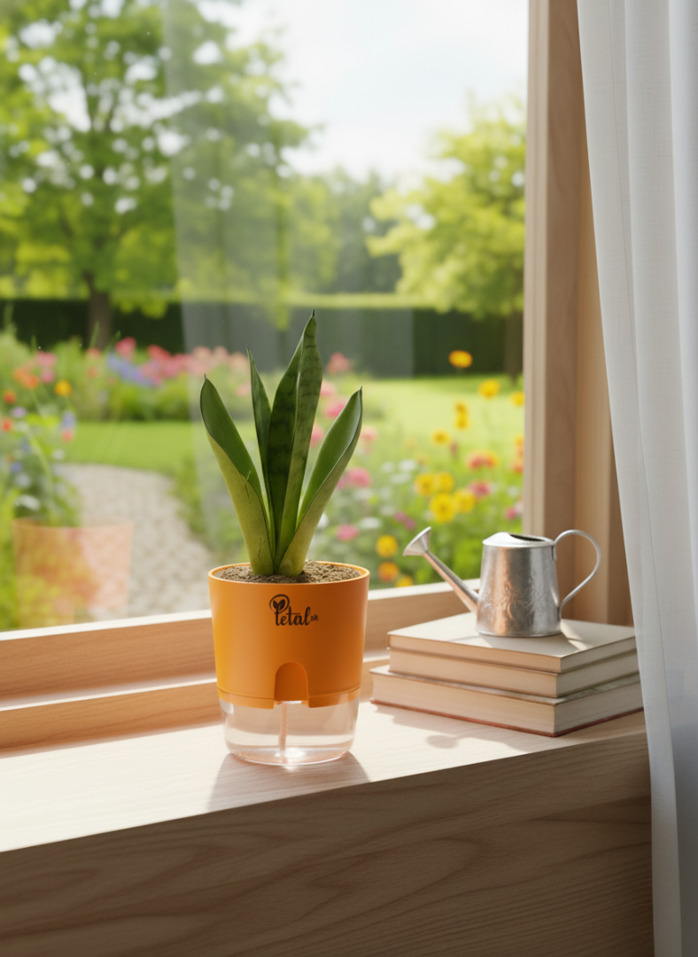 Snake Plant with Self Watering Pot