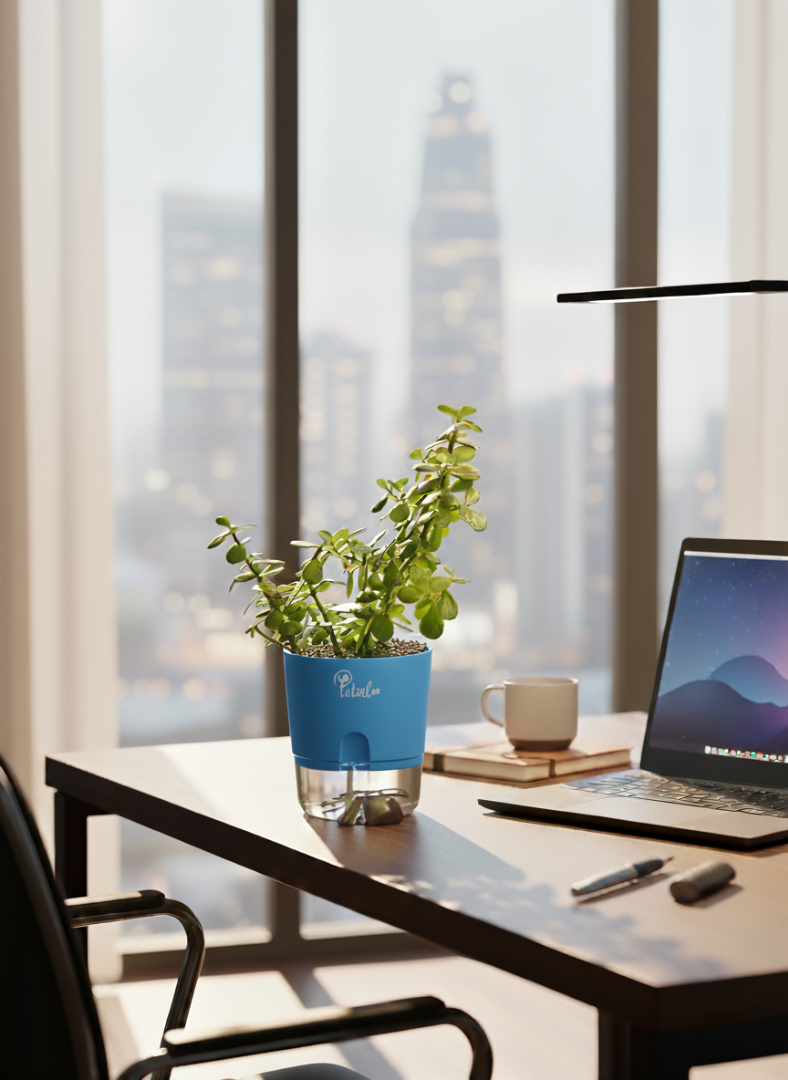 Jade Plant With Self Watering Pot