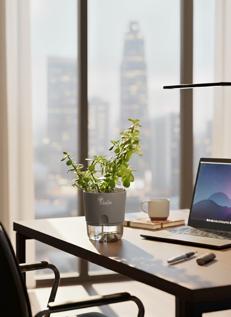 Jade Plant With Self Watering Pot