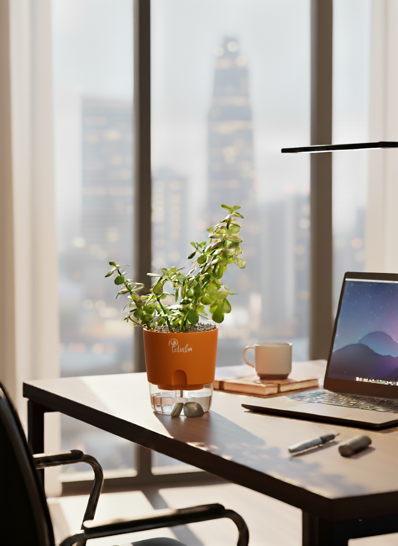 Jade Plant With Self Watering Pot