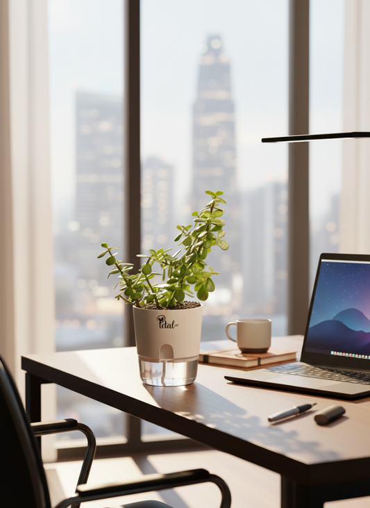 Jade Plant With Self Watering Pot