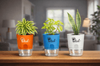 Set Of 3 Plants with Self Watering Pots - Green Bloodleaf Plant, Dracena Reflexa & Snake Plant